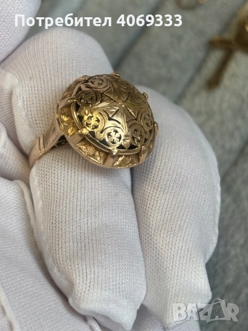 Златен пръстен ръчна изработка 14к 10.4гр , снимка 7 - Пръстени - 54175103