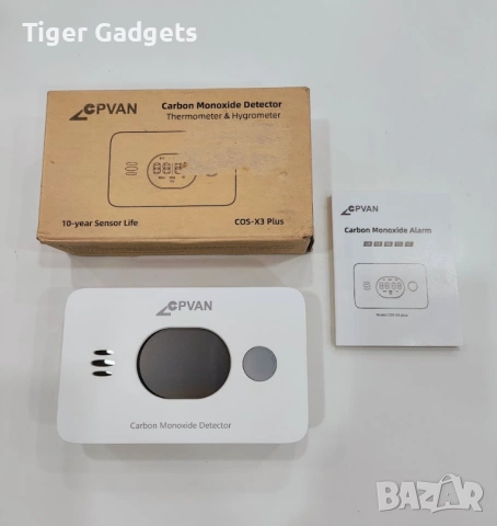 CPVAN Wireless 3-in-1 Carbon Monoxide Detector – CO детектор с температура и влажност, снимка 8 - Друга електроника - 54527058