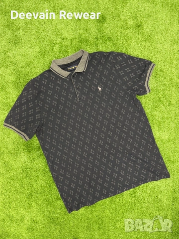 Ralph Lauren | Casual Luxury | Мъжка тениска с яка | Размер: 3XL | Черно и сиво | Като нова, снимка 2 - Тениски - 54744483