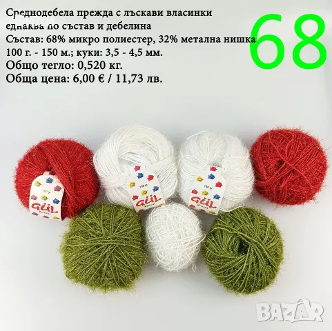 Евтини прежди в малки количества - нови и остатъци , снимка 6 - Други - 52042384