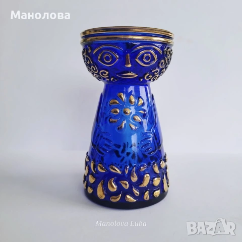 Винтидж дизайн от 70те. ваза от стъкло Walther Glas, стил мид-сенчъри модерн (Mid-Century Modern).