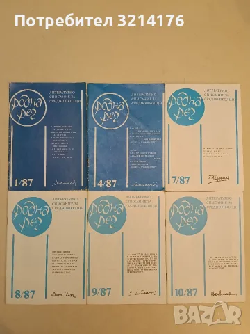 Родна реч. Бр. 1, 4, 7, 8, 9, 10 / 1987 – Колектив