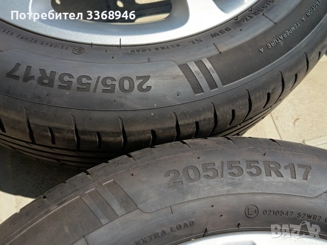 Оригинални джанти Мерцедес 17" 5х112 Mercedes 5x112 с гуми 205/55/17 дот1525 нови комплект , снимка 8 - Гуми и джанти - 55038630