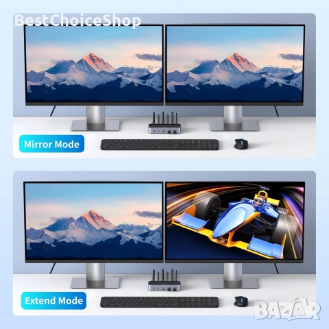 UGREEN HDMI KVM превключвател за 2 монитора и 2 компютъра 4K@60Hz, с 4 USB 3.0 порта, снимка 11 - Кабели и адаптери - 55093306