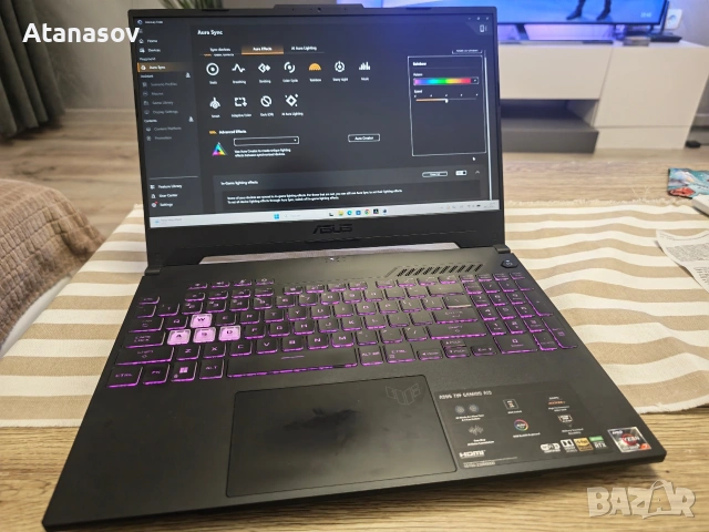 Геймърски лаптоп Asus TUF Ryzen 7 6800,16gb ddr5, RTX 3060 6gb ddr6, 1tb nvme, 2k 165hz дисплей, снимка 15 - Лаптопи за игри - 54704571