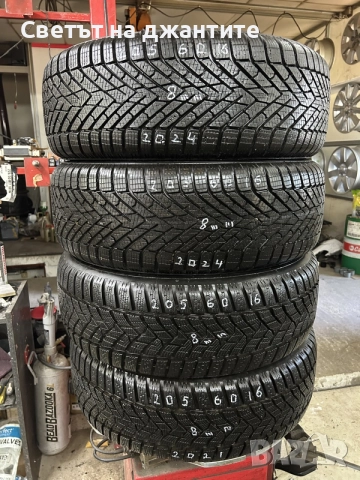 Гуми 205/60/16  зимни 2 броя Pirelli 2 броя Dunlop 