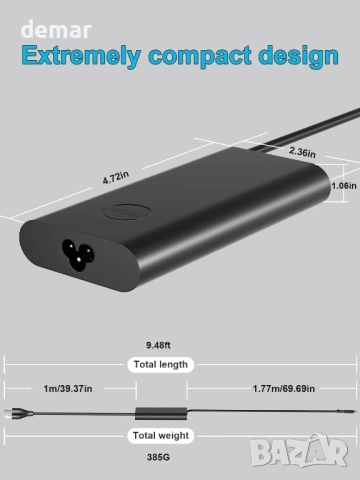 100W USB-C зарядно за лаптоп, съвместимо с Dell Pro Max/Precision/XPS/Inspiron/Latitude, снимка 5 - Друга електроника - 54420799