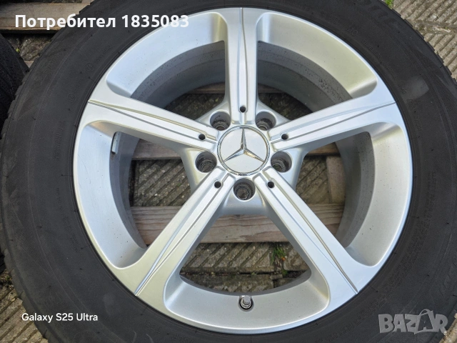 Лети джанти 17ки 5х112 Mercedes + зимни гуми 215/65/17 Bridgestone, снимка 6 - Гуми и джанти - 54439726