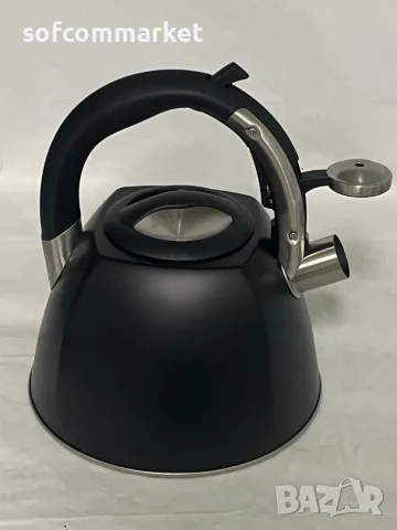 Чайник Kela Vitus 2,4L (Черен Мат) със свирка  – Нов, за индукция и всякакви котлони, снимка 5 - Съдове за готвене - 55465423