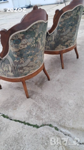 Кресла ретро 2 бр. махагонов масив, снимка 8 - Дивани и мека мебел - 54054027