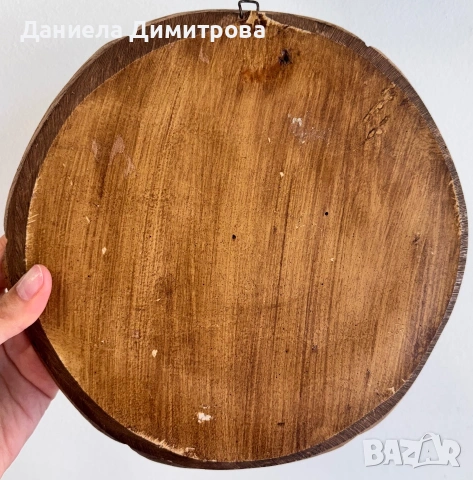 Ретро стенна чиния, дърворезба, снимка 5 - Други - 55153988
