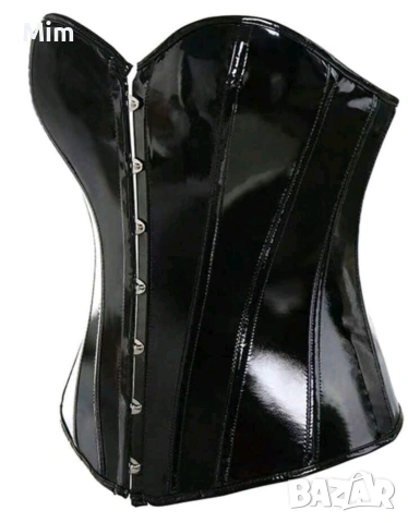 3XL Черен корсет от лак / винил /, снимка 3 - Корсети, бюстиета, топове - 54074054