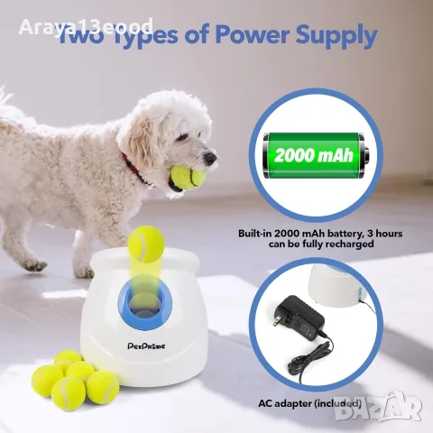 Автоматичен изстрелвач за тенис топки за кучета Pet Prime с 6 топки, снимка 4 - За кучета - 55351832