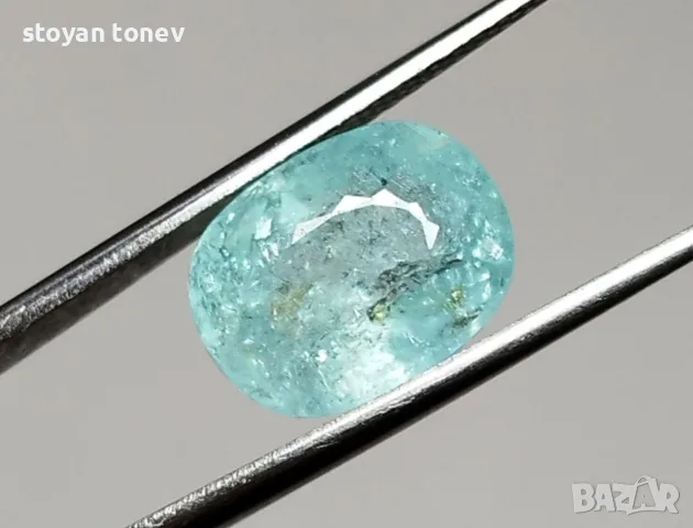 Естествен 3,20 карата Параиба турмалин (Copper Bearing) с неонов цвят и сертификат!, снимка 11 - Други - 55468847