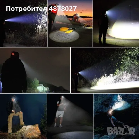 Водоустойчив фенер за глава с въртящ се фокус и мащабиране, снимка 9 - Къмпинг осветление - 55637212