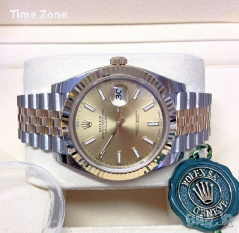 Rolex Datejust 41mm Two Tone Yellow Gold Champagne Dial Automatic Различни Варианти, снимка 3 - Мъжки - 54050735