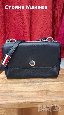 НОВА! Оригинална Двулицева Чанта Tommy Hilfiger (Черна/Сива)