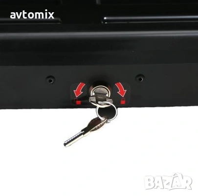 Автобокс Junior Altro 200x90x41cm с 70 mm крепежи, с двустранно отваряне с ключ, 500 литра - черен, снимка 6 - Аксесоари и консумативи - 53972341