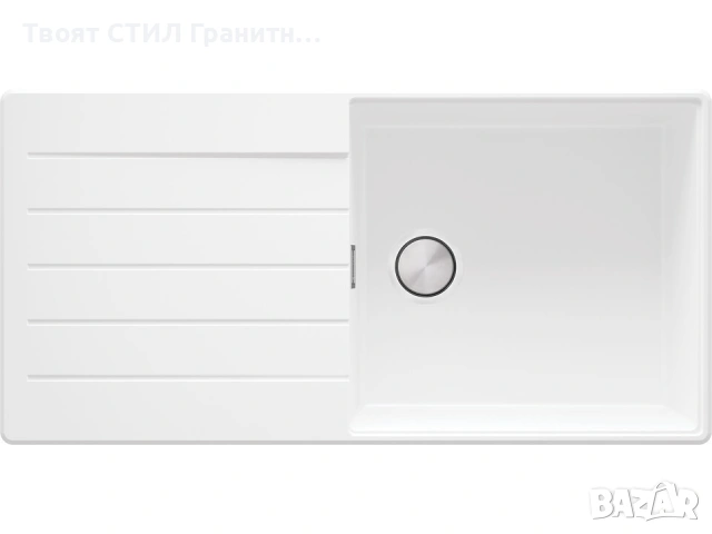 Бяла кухненска мивка от гранит Копенхаген 1000x500 Top 60, снимка 11 - Мивки - 55123819