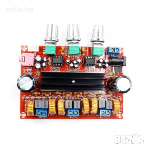 Стерео усилвател 2.1 TPA3116D2 Клас D – 2x50W + 100W субуфер, DIY Home Audio 10114, снимка 11 - Ресийвъри, усилватели, смесителни пултове - 54658326