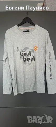 Champion league Manchester United размер XL(L) мъжка фланелка с дълъг ръкав сива 
