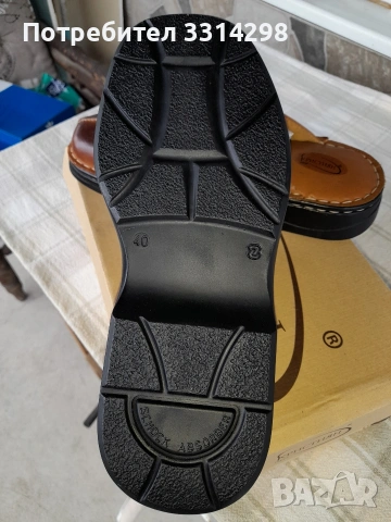 мъжки чехли 40 номер,естествена кожа,нови, снимка 6 - Маратонки - 54022717