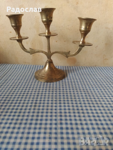 стар троен свещник, снимка 3 - Декорация за дома - 54263905