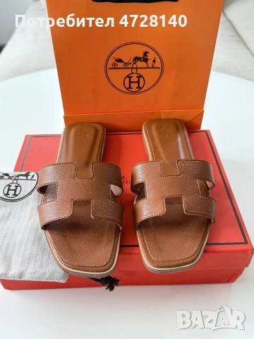 Дамски чехли Hermes размер 40, снимка 4 - Чехли - 54479413