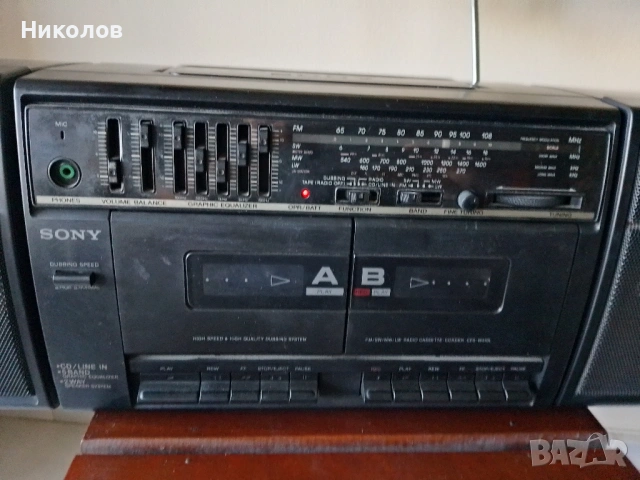 Радиокасетофон "SONY CFS-W410L" 1987г, "25€"!+Доставка!, снимка 3 - Радиокасетофони, транзистори - 54702318