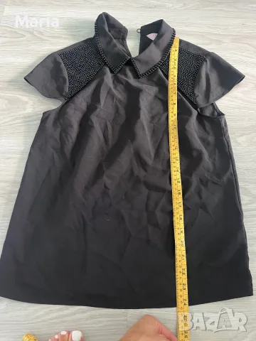 Ted Baker London дамска черна блуза с декоративни мъниста, снимка 5 - Тениски - 55305245