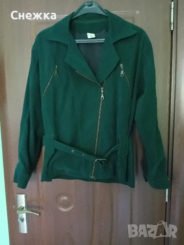 тъмно зелено велурено сако, снимка 2 - Якета - 54288428