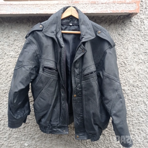 Мъжко кожено яке 56 номер, снимка 2 - Якета - 54213073