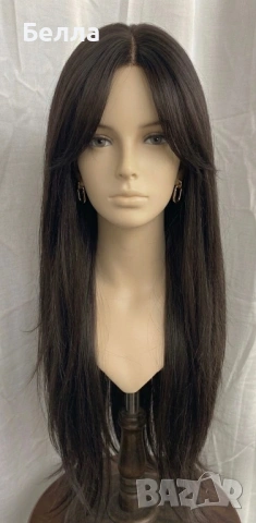 НОВА Кафява естествена перука! 100% високо качество