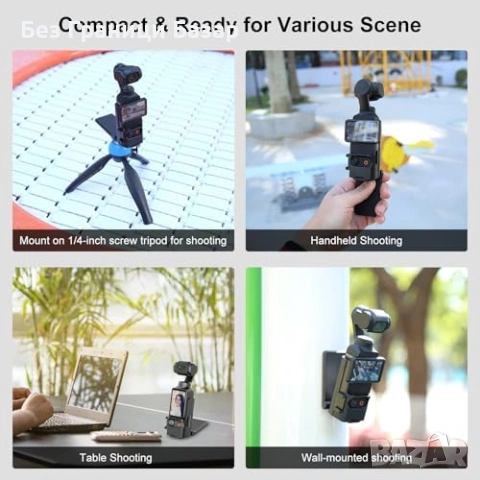 Нова PULUZ магнитна стойка за DJI Osmo Pocket 3 влог трипод камера фото, снимка 6 - Чанти, стативи, аксесоари - 54416076