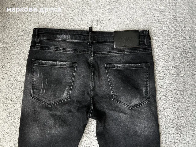 DSQUARED2 TIDY BIKER JEAN Измит деним Slim Fit Износени дънки Размер IT 46 / W32, снимка 5 - Дънки - 55470589