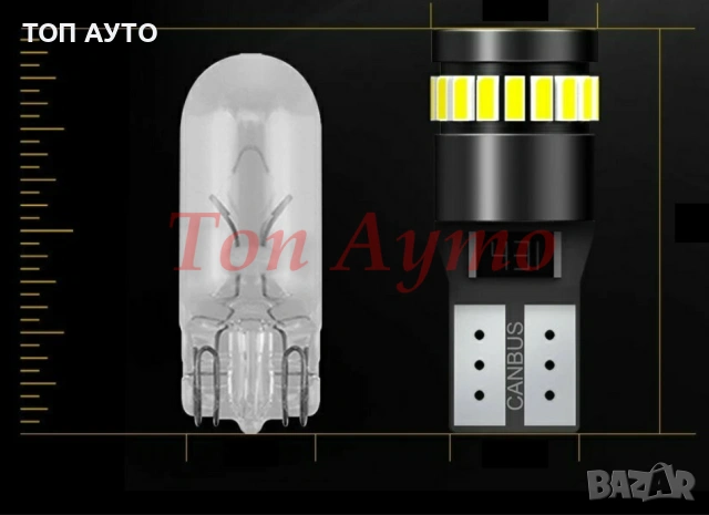 LED крушки T10 / W5W CANBUS Канбус Без Грешки Супер Ярки 12V, снимка 5 - Аксесоари и консумативи - 53985474
