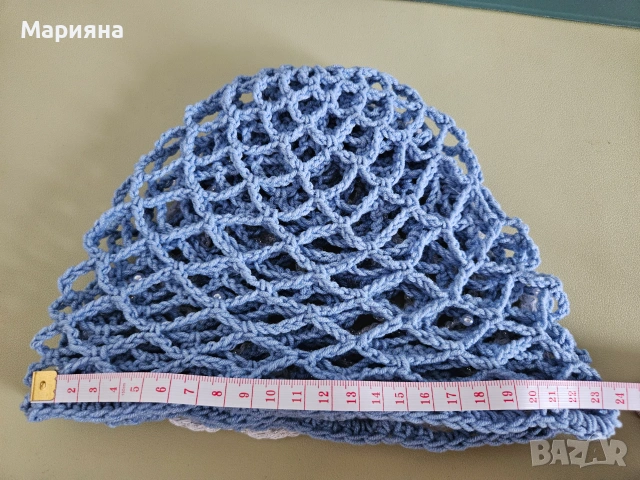 Ръчно плетени mesh hat /мрежести шапки/, снимка 10 - Шапки - 55241292