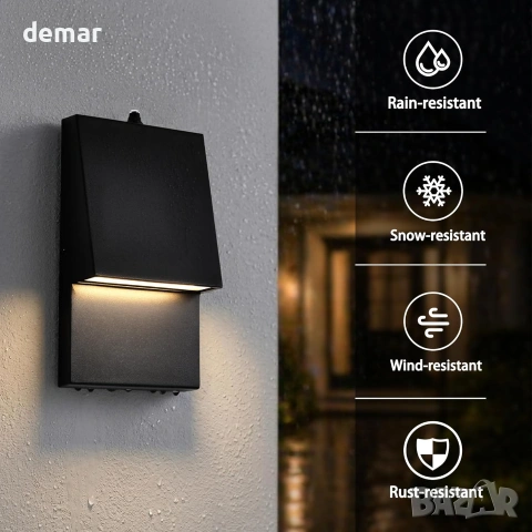 LED фасадна лампа с фотоклетка 10W – автоматично включване, снимка 5 - Външни лампи - 55011382