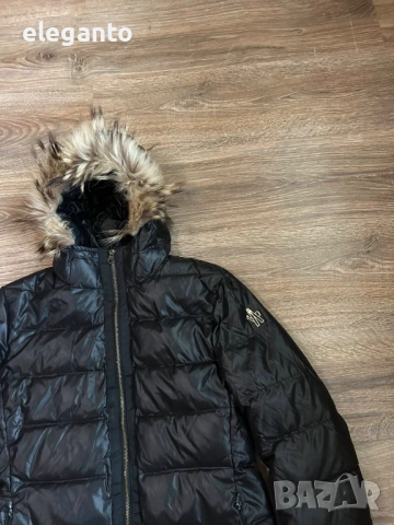Оригинална дамска зимна пухена парка Moncler Black down Parka , 2/S размер, снимка 4 - Якета - 54579949