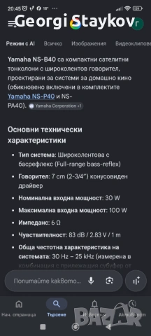 Yamaha ns b40 - чифт съраунд тонколони , снимка 7 - Тонколони - 54900277