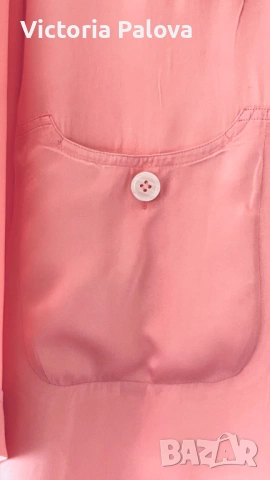 Alberto Fabiani 100% коприна – luxury oversized риза в цвят Peach Amber Италия
