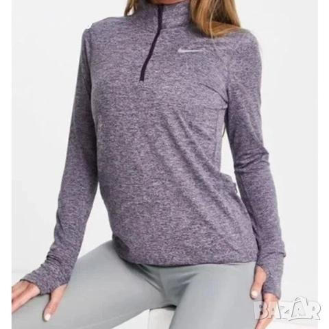 NIKE Dark Purple Heather Quarter Zip - дамска блуза р-р S