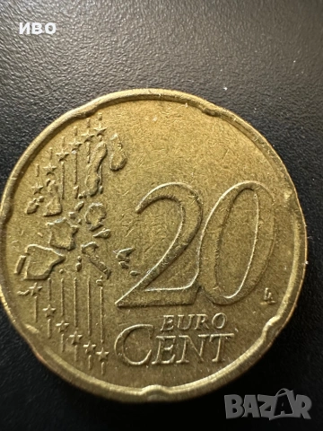 20 цента евро монета 1999 г., снимка 2 - Нумизматика и бонистика - 54628288
