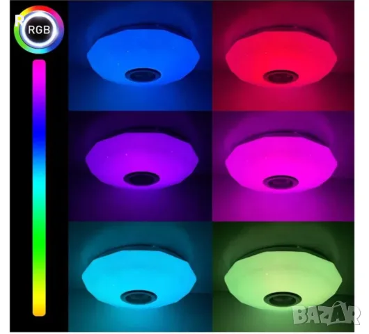 T-SUN 36W димируем LED осветително тяло за таван с Bluetooth високоговорител, RGB лампа , снимка 3 - Лампи за таван - 55367778