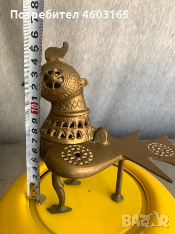  месингова тамянница във формата на птица, снимка 6 - Антикварни и старинни предмети - 54321595