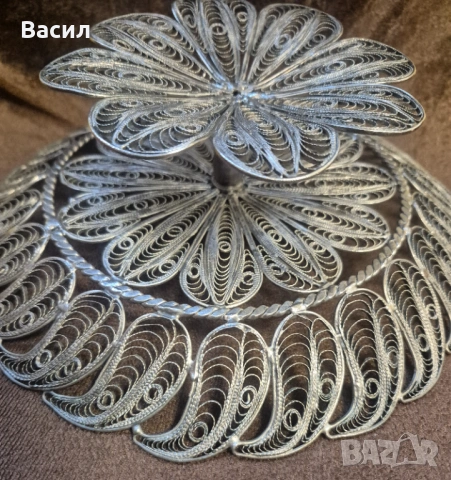 Фруктиера бонбониера Филигран, снимка 4 - Антикварни и старинни предмети - 53977424