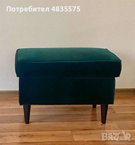  Фотьойл и табуретка Икеа, снимка 2 - Дивани и мека мебел - 54645857