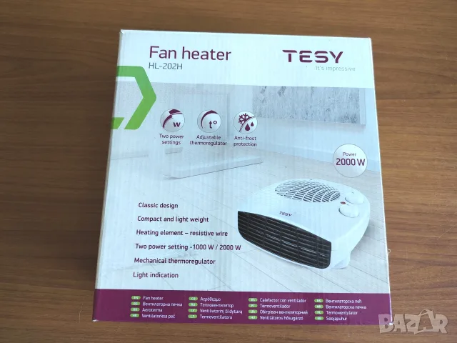 Нова  вентилаторна печка TESY HL-202H (2000W) – в кутия.Цена: 10евро. 