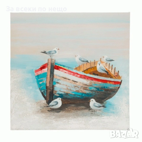 Картина Лодка с гларуси, 80*80см Код P2062
