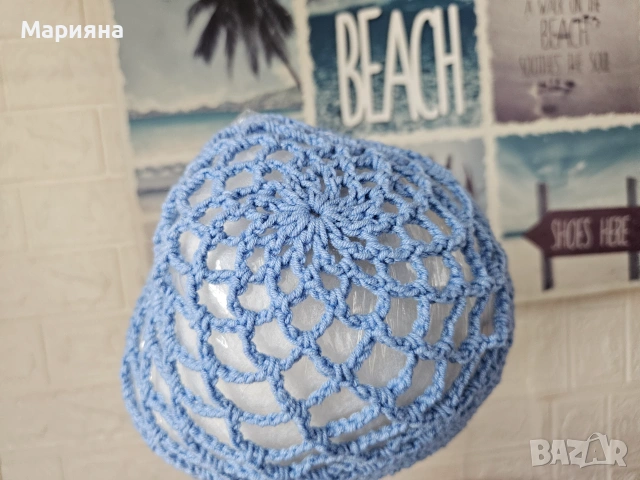 Ръчно плетени mesh hat /мрежести шапки/, снимка 5 - Шапки - 55241292